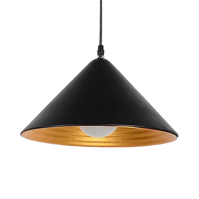 Contemporary Metal Ceiling Lamp Cone Shade With Gold Ripple Inside - Wide Options Elegant Hanging