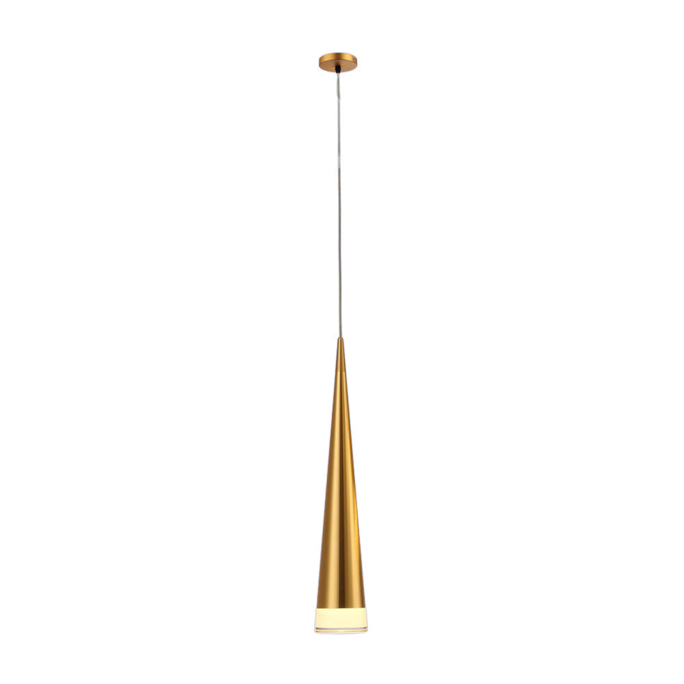 Tapered Hanging Lamp Kit: Simple Metal Black/Silver/Gold Pendant Light In Warm/White/Neutral