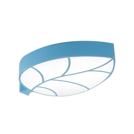 Kid’s Leaf Led Ceiling Lamp - Cartoon Acrylic Metal Flush Mount Light