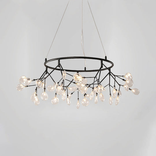 Modern Ring Led Dining Room Chandelier 45 / Black