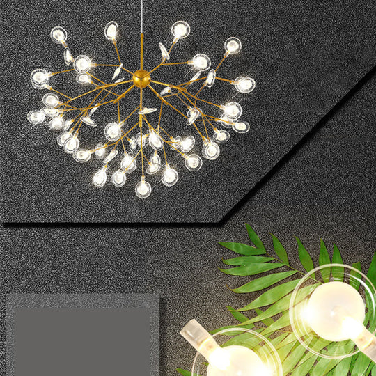 Simplicity Leaf Chandelier Lamp: Acrylic Living Room Pendant With Led Drop And Branch-Like Design