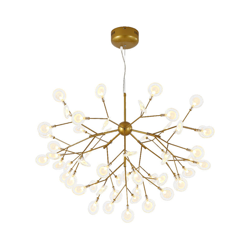 Simplicity Leaf Chandelier Lamp: Acrylic Living Room Pendant With Led Drop And Branch-Like Design