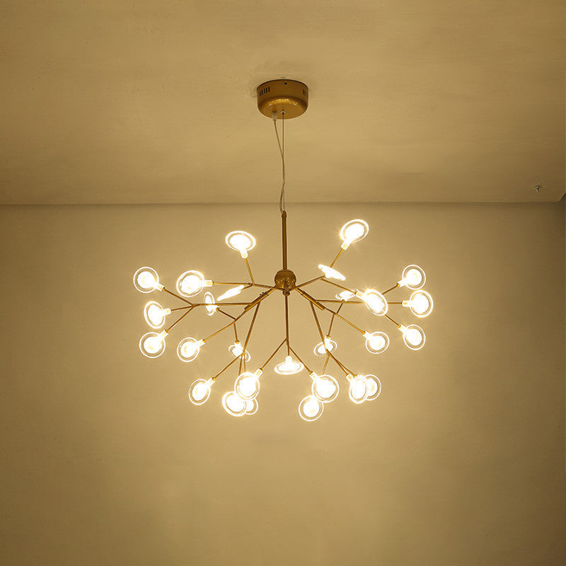 Simplicity Leaf Chandelier - Acrylic Led Drop Pendant With Branch-Like Wireframe For Living Room 15