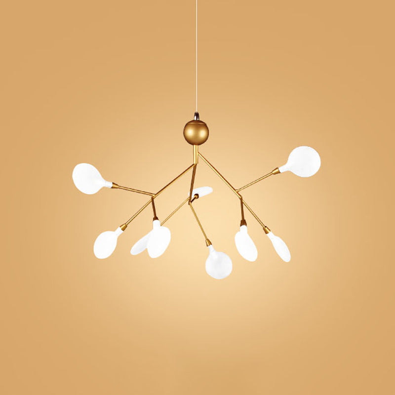 Simplicity Leaf Chandelier Lamp: Acrylic Living Room Pendant With Led Drop And Branch-Like Design 9