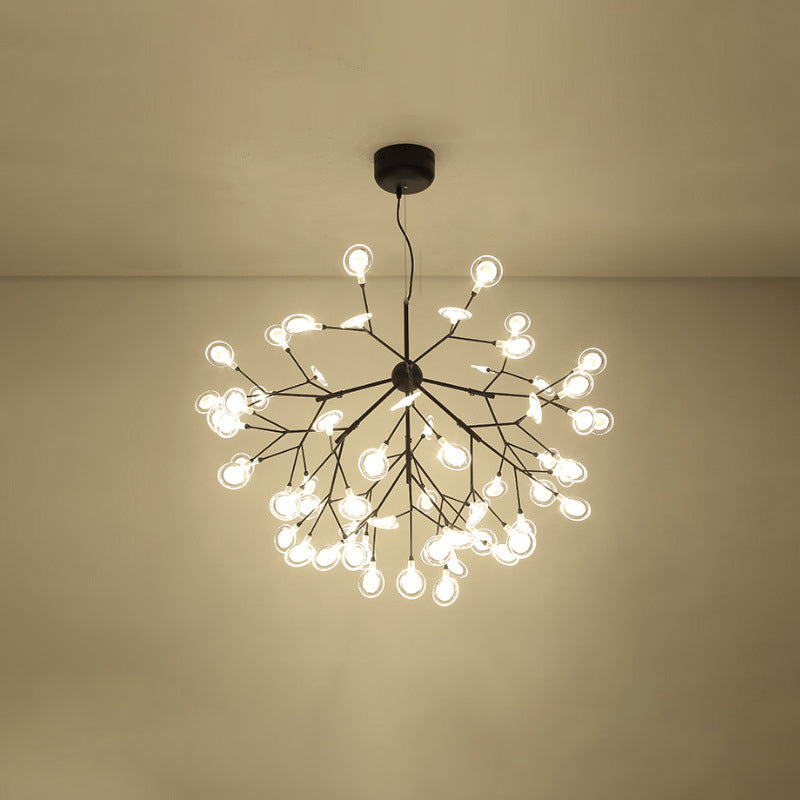 Simplicity Leaf Chandelier - Acrylic Led Drop Pendant With Branch-Like Wireframe For Living Room 63