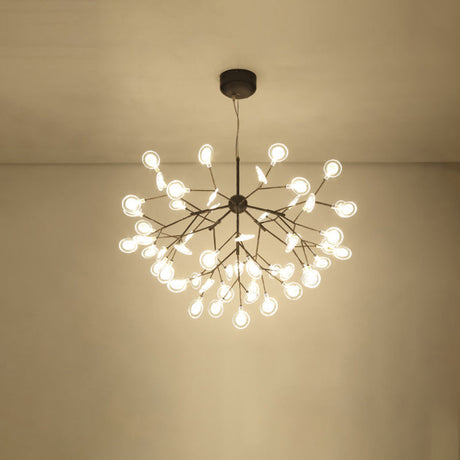 Simplicity Leaf Chandelier - Acrylic Led Drop Pendant With Branch-Like Wireframe For Living Room 54