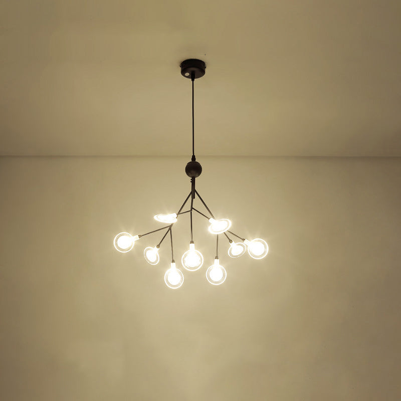 Simplicity Leaf Chandelier - Acrylic Led Drop Pendant With Branch-Like Wireframe For Living Room 9 /