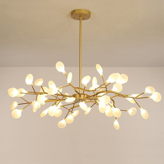 Modern Metallic Starburst Chandelier Led Pendant Light For Living Room