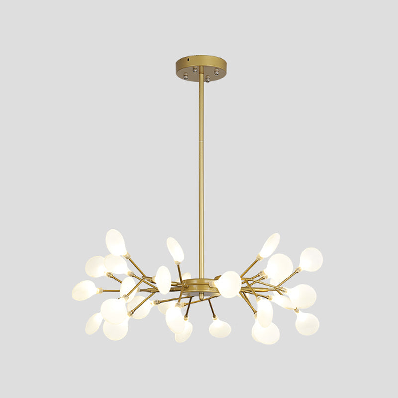 Simple Metallic Starburst Led Chandelier - Elegant Living Room Lighting 30 / Gold A