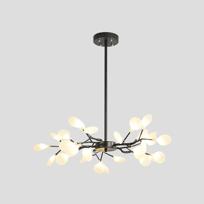 Modern Metallic Starburst Chandelier Led Pendant Light For Living Room 30 / Black A