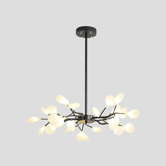 Modern Metallic Starburst Chandelier Led Pendant Light For Living Room 30 / Black A
