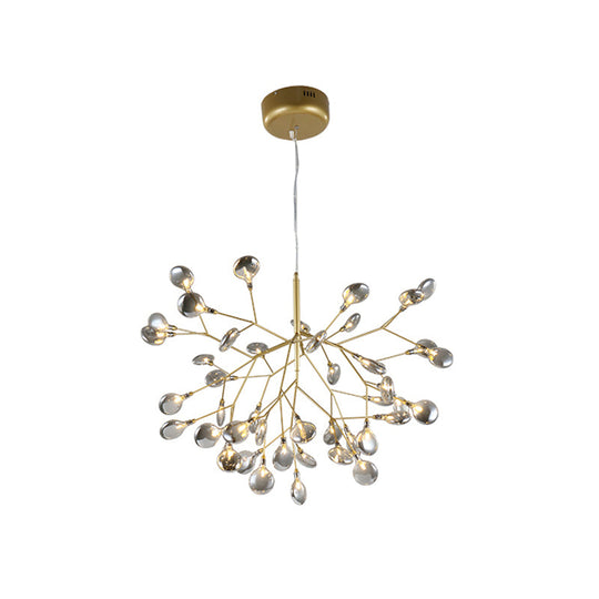 Twig Led Pendant Lamp - Minimalistic Metallic Chandelier For Living Room Lighting