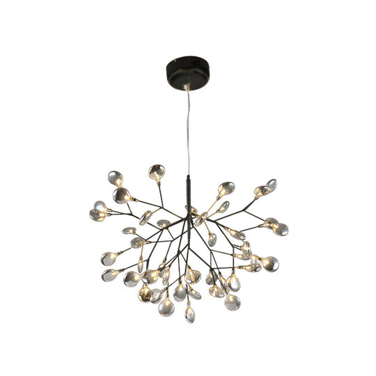 Twig Led Pendant Lamp - Minimalistic Metallic Chandelier For Living Room Lighting