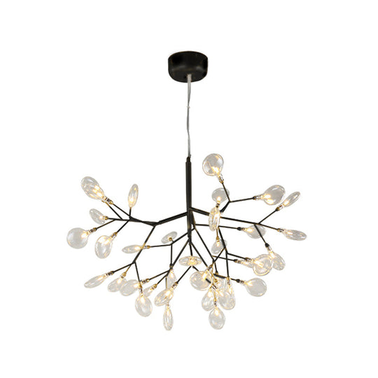 Twig Led Pendant Lamp - Minimalistic Metallic Chandelier For Living Room Lighting