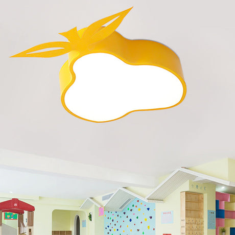 Cartoon Yellow Led Flush Mount Ceiling Light For Game Room & Bedroom