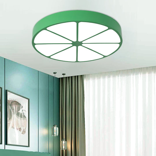 Modern Lemon Flat Ceiling Light For Kindergarten Classrooms Green / 18’