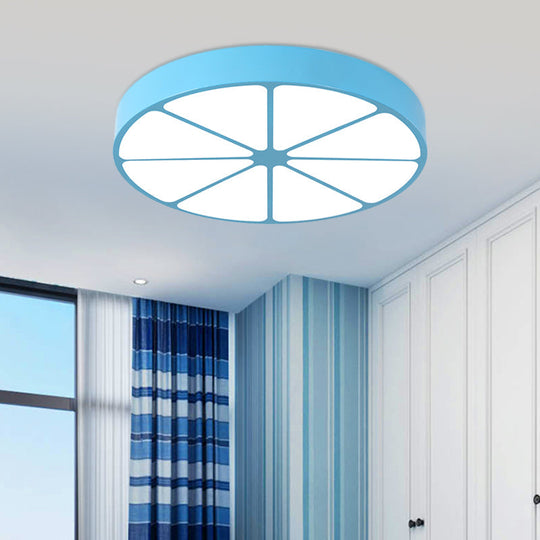 Modern Lemon Flat Ceiling Light For Kindergarten Classrooms Blue / 18’