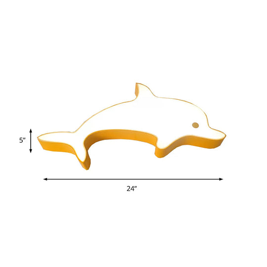 Dolphin Led Flush Mount Light - Perfect For Child’s Bedroom Ceiling