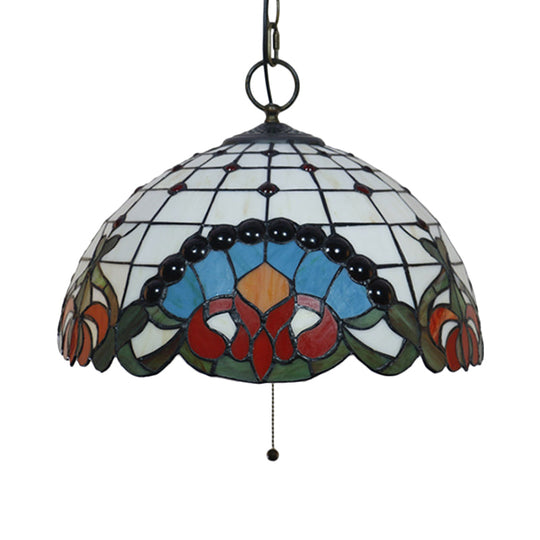 Victorian 3-Light Black Glass Pendant Chandelier - Elegant Dining Room Ceiling Light / F