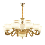 Gold Simplicity Pendant Light Fixture For Living Room With Milky Glass Bowl Chandelier
