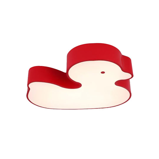 Baby Duck Led Flush Ceiling Light - Fun & Bright Metal Fixture For Child’s Bedroom