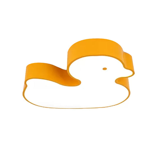 Baby Duck Led Flush Ceiling Light - Fun & Bright Metal Fixture For Child’s Bedroom