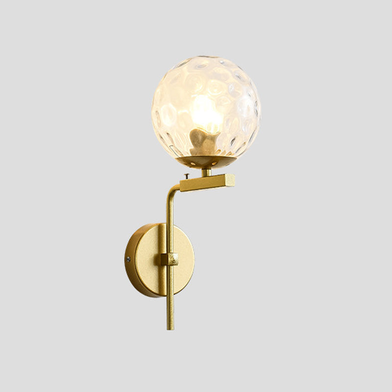 Contemporary Sphere Glass Sconce Light - Bedroom Wall Mount With 1-Bulb
