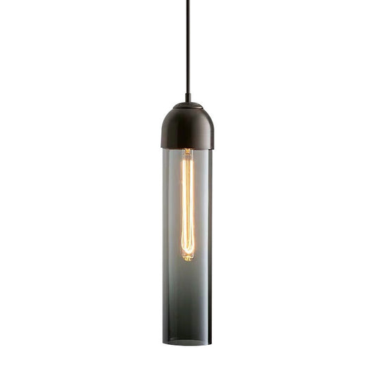 Modern Tubular Hanging Pendant Light - Glass Suspension Lamp For Dining Room 1-Light