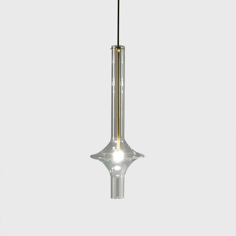 Modern Glass Pendant Light For Dining Room - 1-Light Hanging Lamp