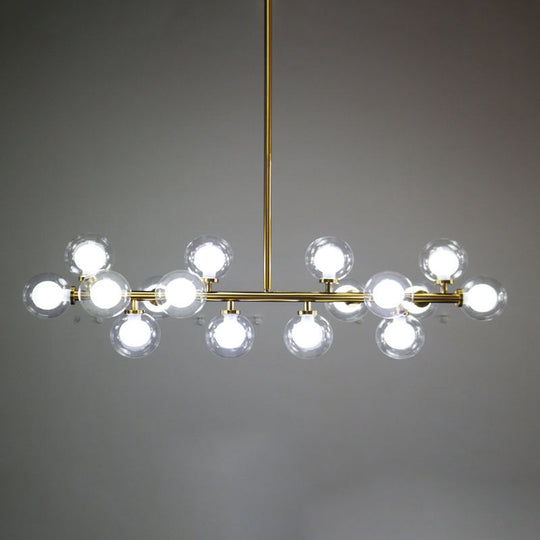 Contemporary Glass Orb Island Lamp - 16 Heads Ceiling Light For Living Room