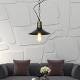 Wrought Iron Black Pendant Light - Retro 1-Light Hanging Fixture For Living Room (7/8.5/10 Width) /