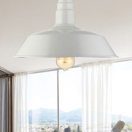 Vintage Iron Barn Dining Room Ceiling Light Fixture - 1 Black/White Semi Flush 10 14 Or 18 Diameter