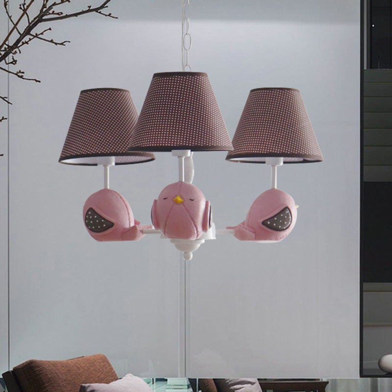 Macaron Colored Bird Chandelier: Resin Pendant Light For Kids Bedroom