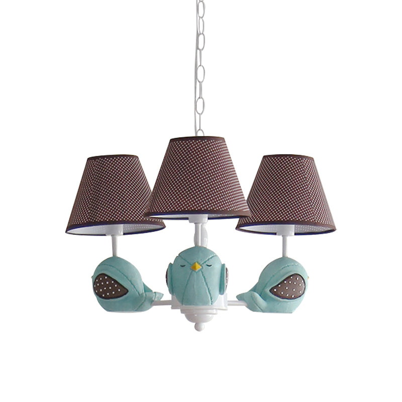 Macaron Colored Bird Chandelier: Resin Pendant Light For Kids Bedroom