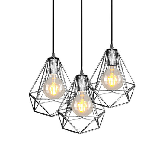 Wire Cage Pendant Light In Black/Copper/Gold | Ideal For Living Room Lighting
