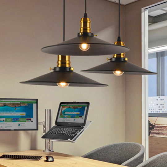 Industrial Black Flared Single Bulb Metal Pendant Light - 8.5’/10’/12’ Wide Stylish Dining