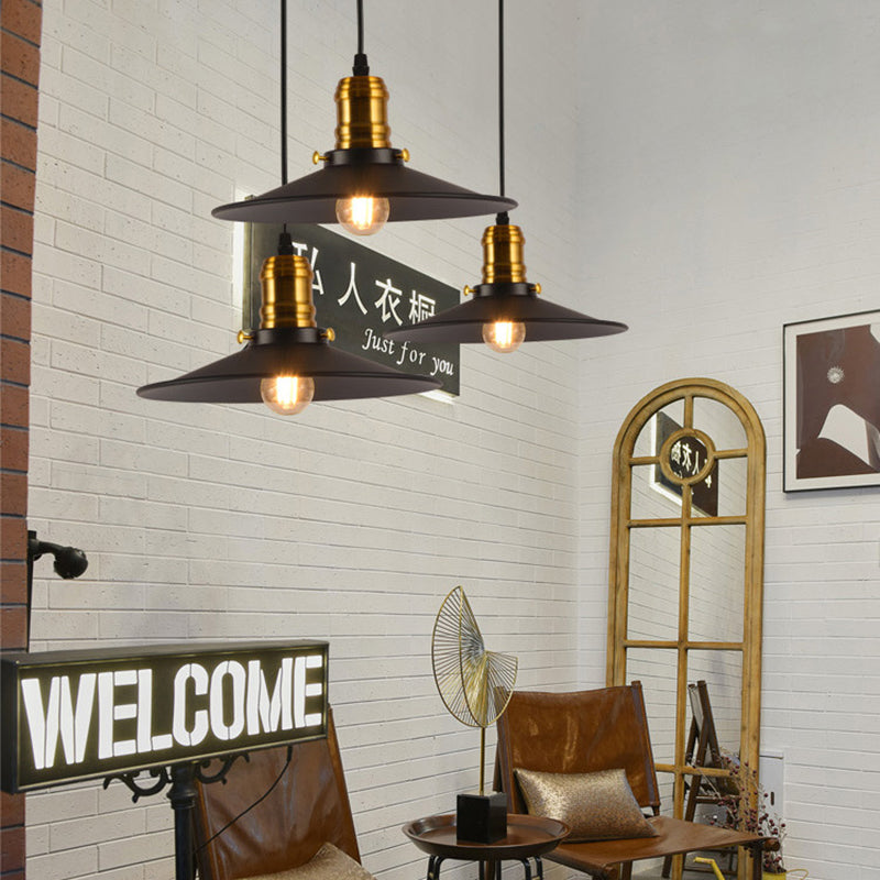 Industrial Black Flared Single Bulb Metal Pendant Light - 8.5’/10’/12’ Wide Stylish Dining