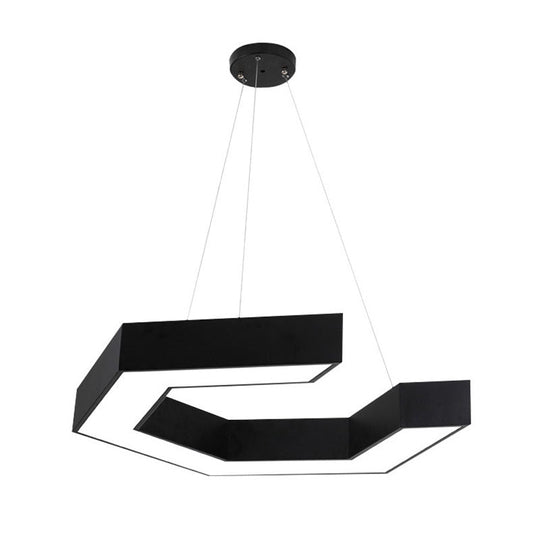 Modern Magnetic Led Pendant Light With Acrylic Shade Black / 16