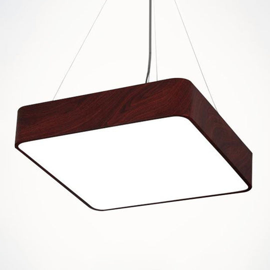 Sleek Led Pendant Light For Dining Rooms - Square Acrylic Fixture Red / Small