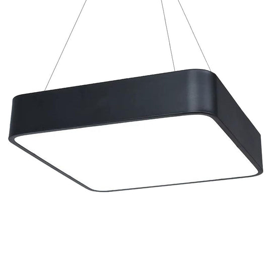 Sleek Led Pendant Light For Dining Rooms - Square Acrylic Fixture Black / Small