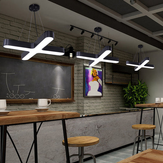 Acrylic X-Shaped Led Pendant Light For Modern Restaurants