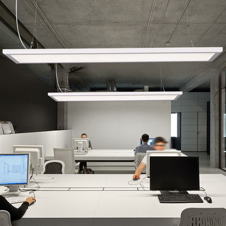Modern Thin Acrylic Panel Pendant Light Kit With White Led Suspension