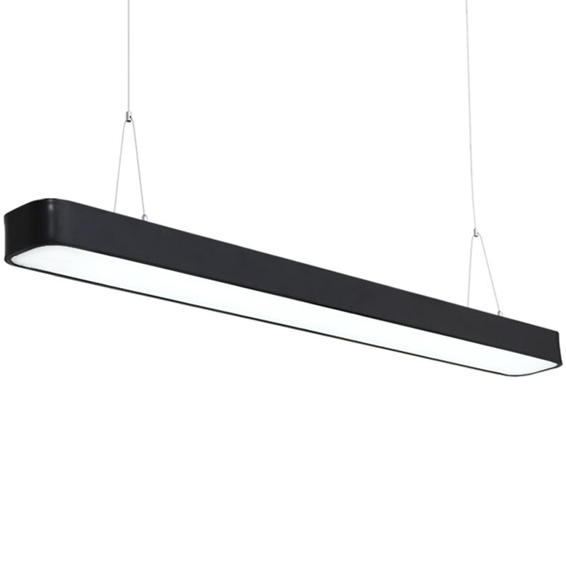Modern Aluminum Elliptical Suspension Pendant With Integrated Led Ceiling Light - Ideal For Office