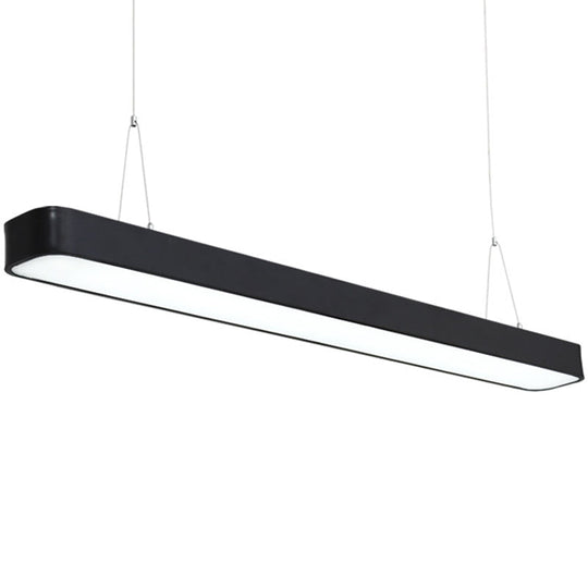 Modern Aluminum Elliptical Suspension Pendant With Integrated Led Ceiling Light - Ideal For Office