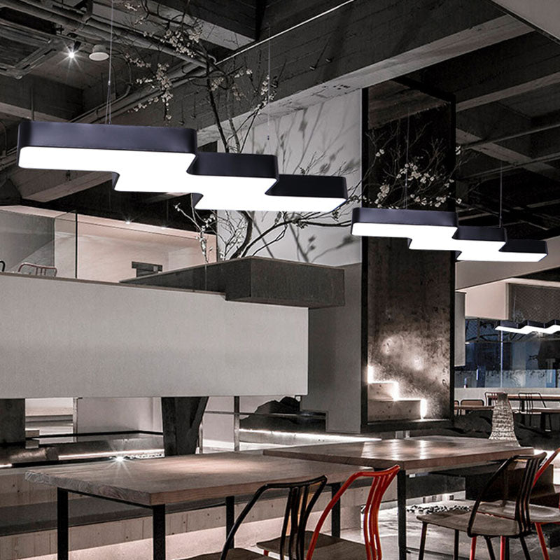 Modern Zigzag Ceiling Light: Creative Led Acrylic Office Pendant