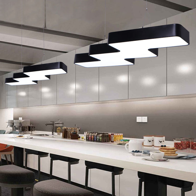 Modern Zigzag Ceiling Light: Creative Acrylic Led Pendant For Office Down Lighting
