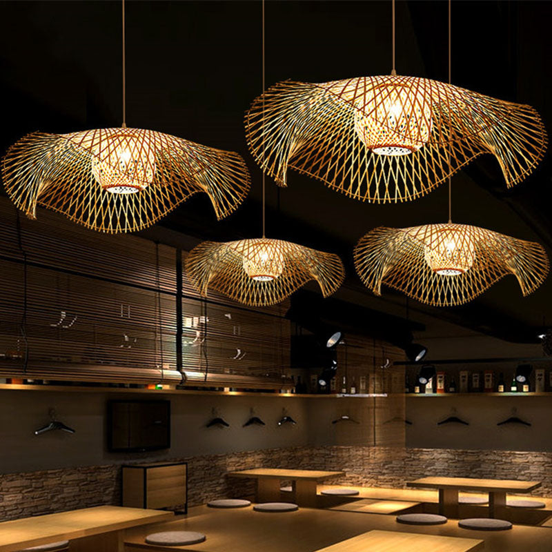 Bamboo Woven Pendant Light For A Stylish Table Setting