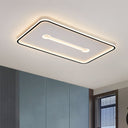 Minimalist Geometric Led Bedroom Flush Mount Light Fixture Black - White / White Rectangle