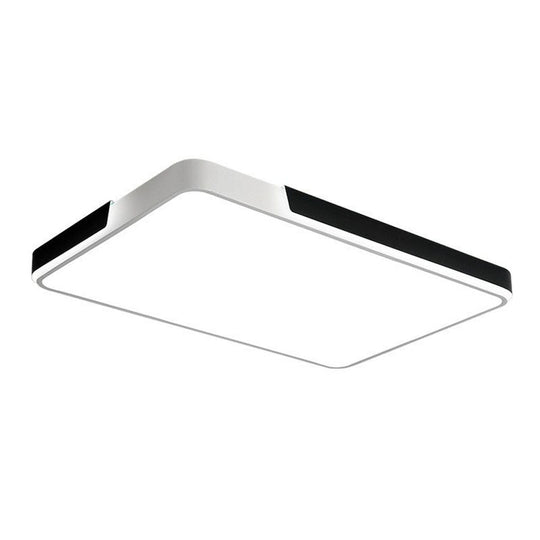 Geometric Black And White Led Flush Ceiling Light For Living Room