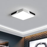 Geometric Black And White Led Flush Ceiling Light For Living Room Black-White / Square